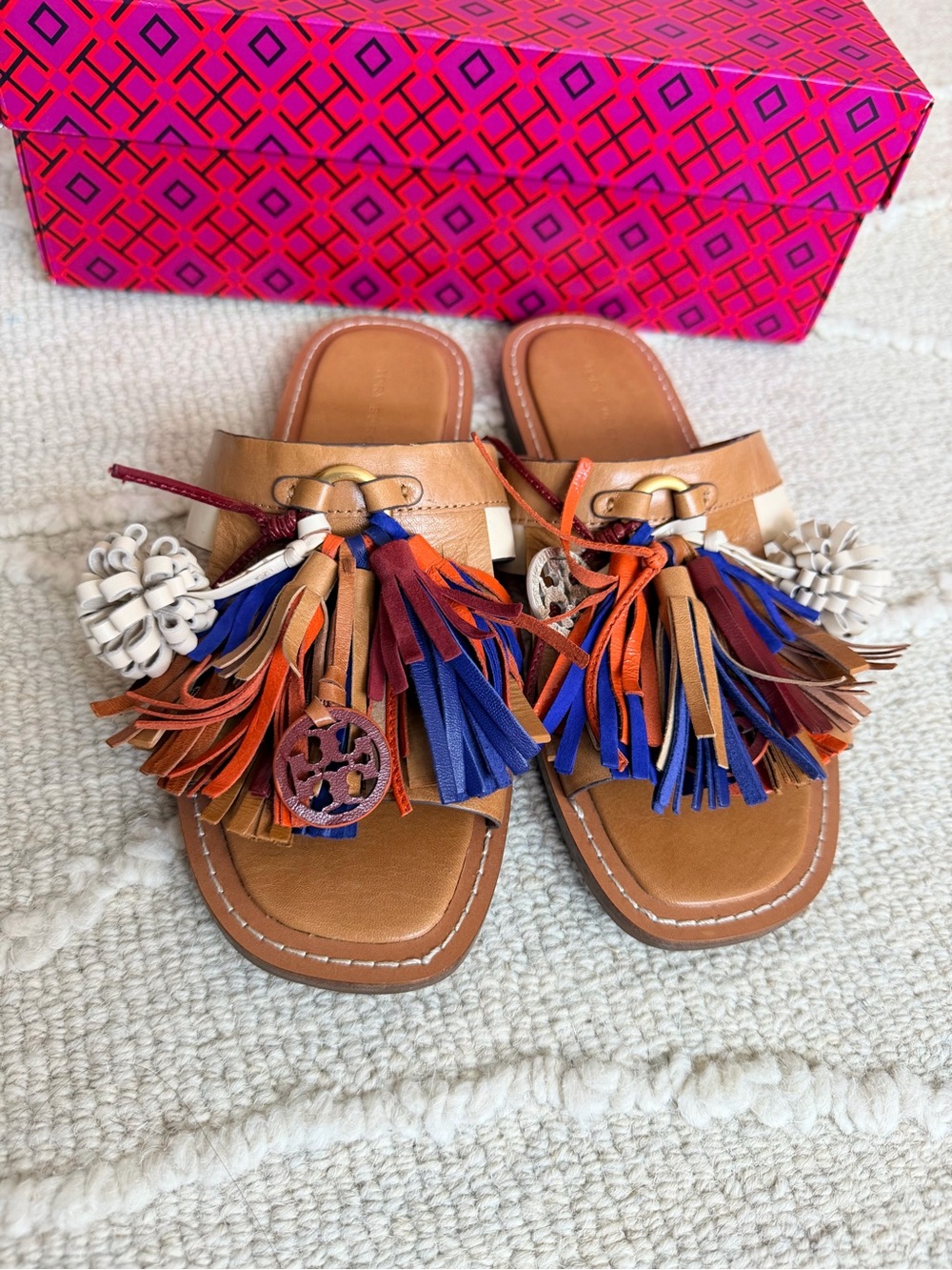 Tory Burch Leather Tassel Sandals